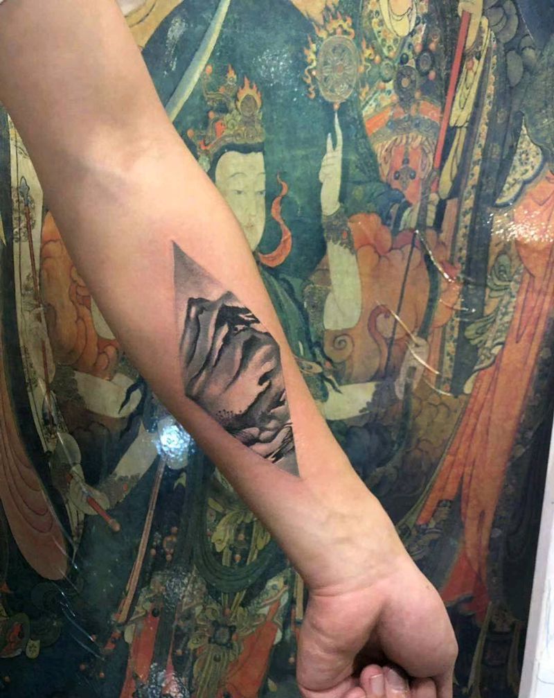 小清晰纹身图片_手臂水墨纹身图案