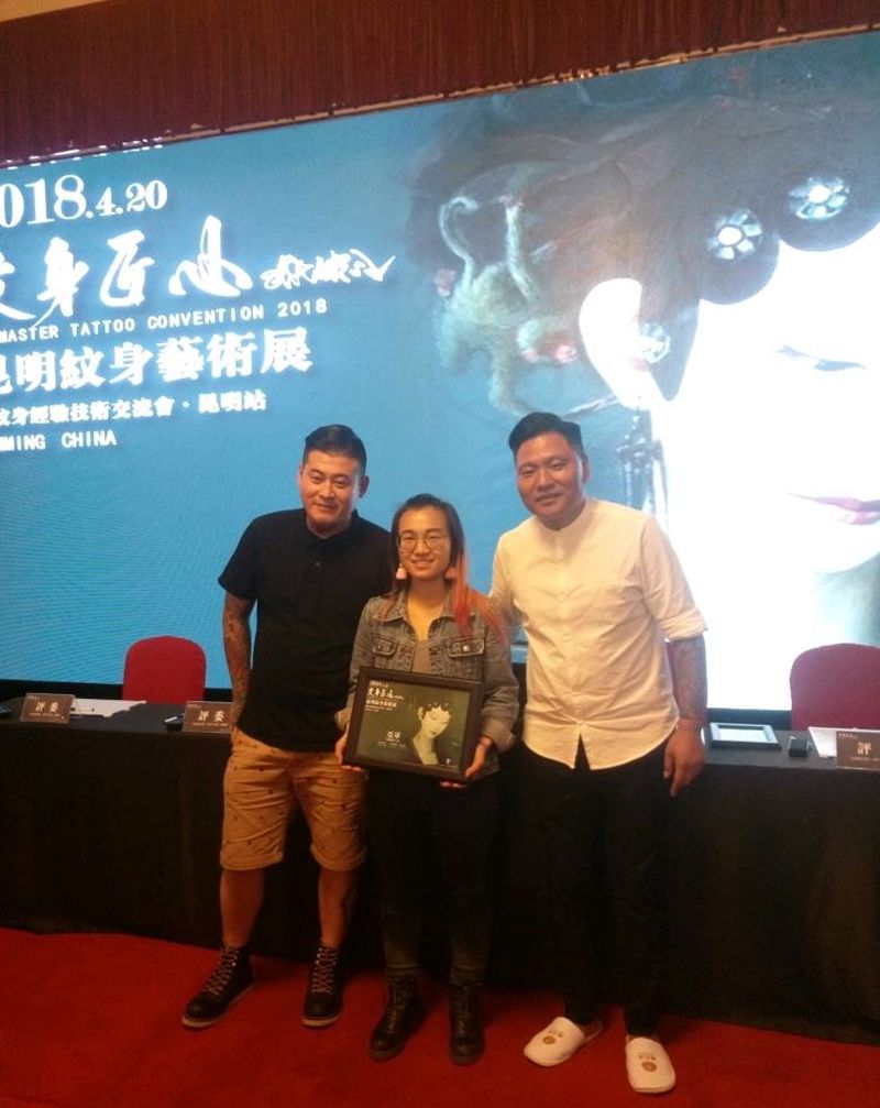 荣获欧美黑白组亚军纹身图片