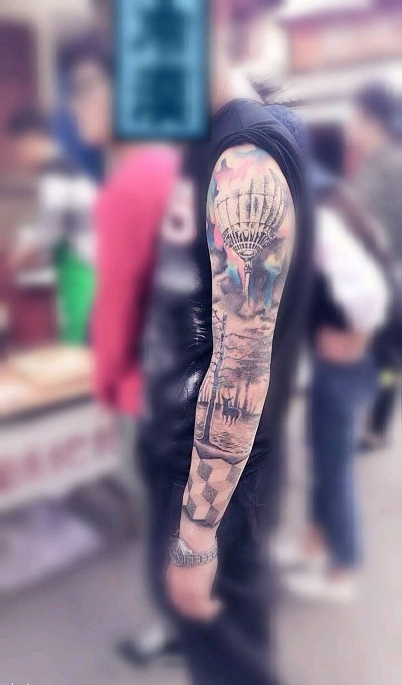 一年前作品图腾花臂纹身图片