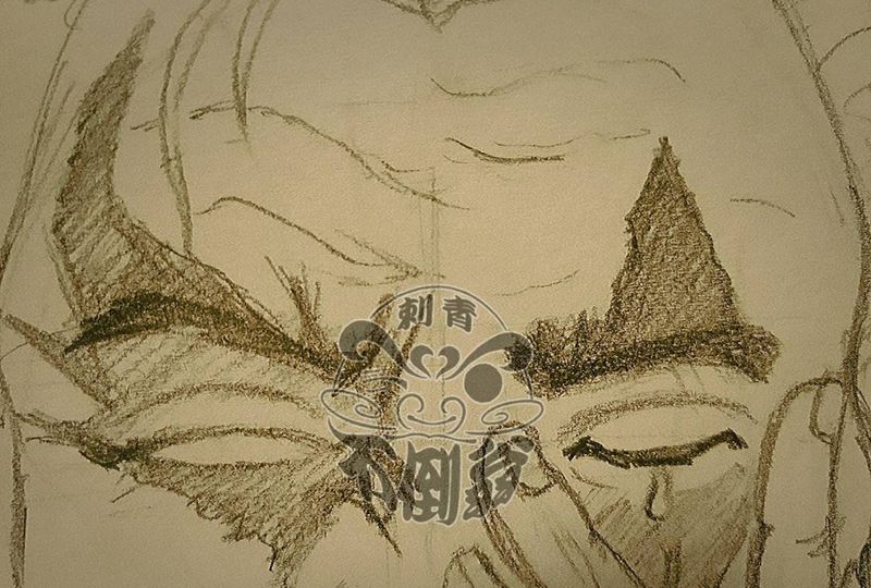 小丑草稿纹身图片_欧美写实纹身图案