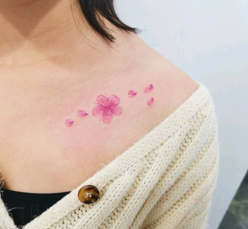 樱花纹身图片_樱花纹身图案