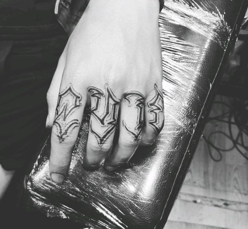 奇卡诺花体字纹身图片_字符成品纹身图案