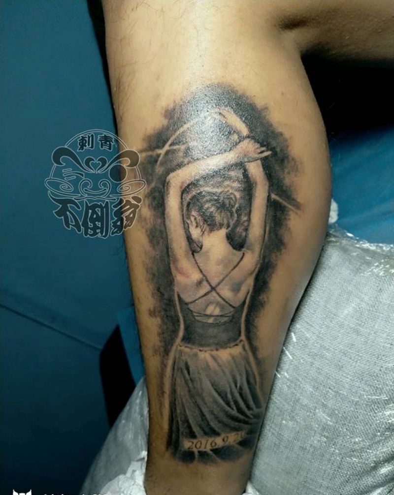 芭蕾舞女孩纹身图片