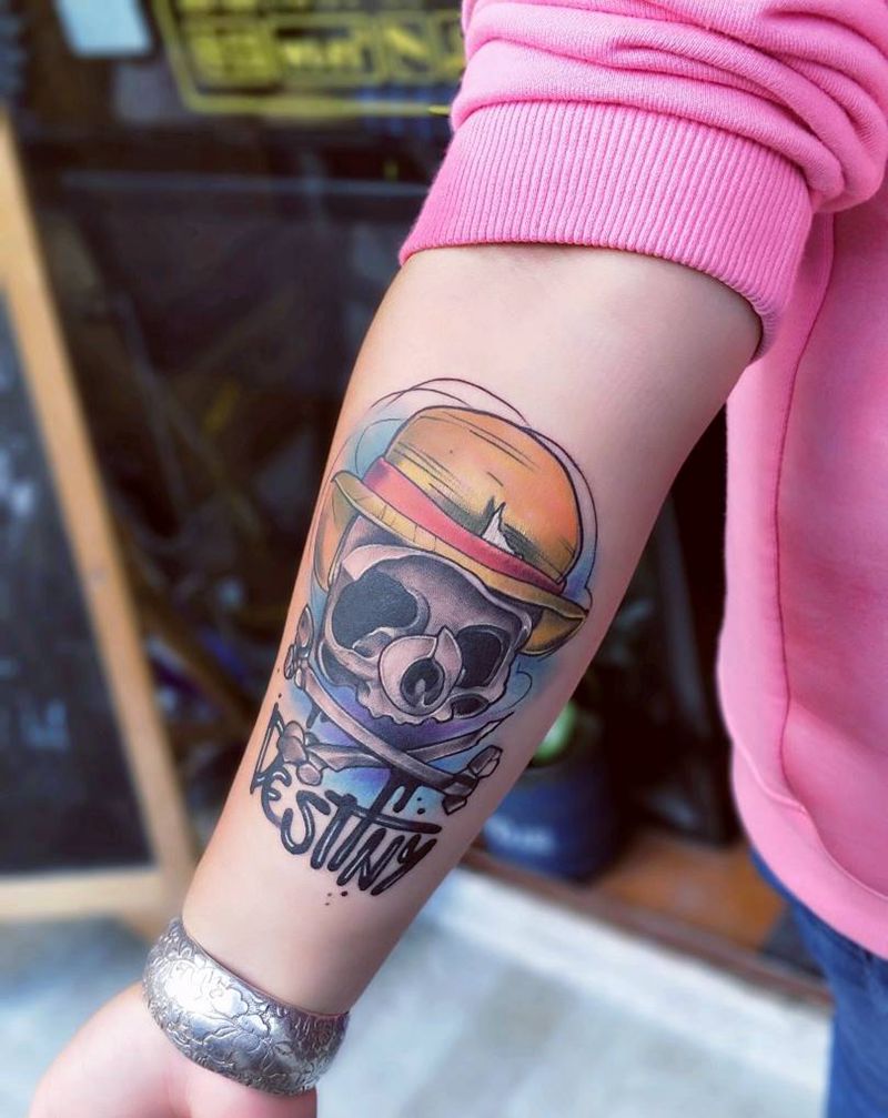 海贼王  路飞纹身图片_手臂欧美人物成品纹身图案