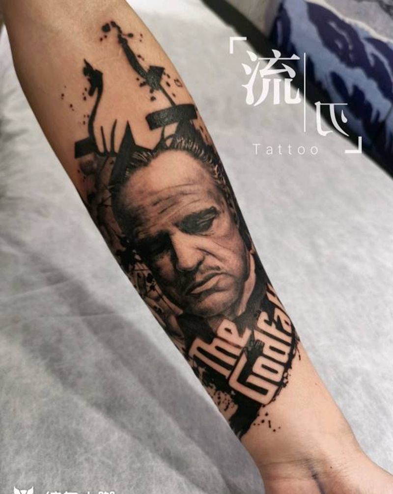 教父纹身图片_欧美写实纹身图案
