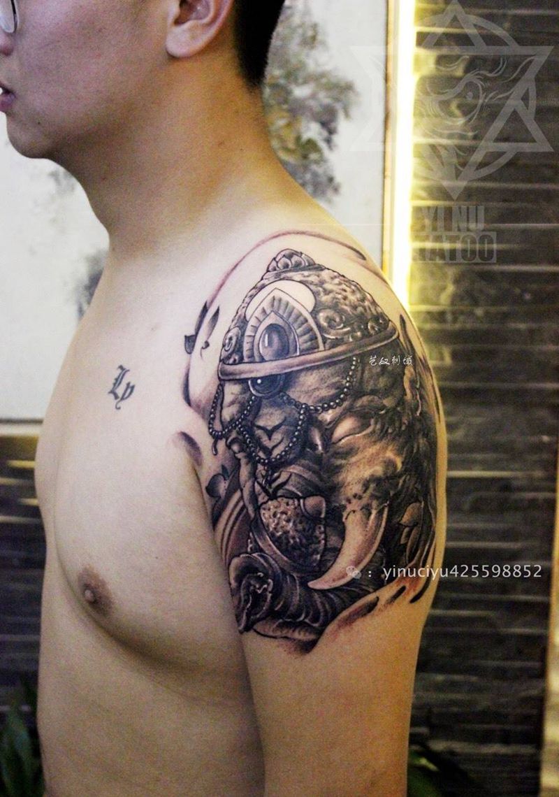 原创象神纹身图片_成品手臂传统原创艺奴刺域纹身图案
