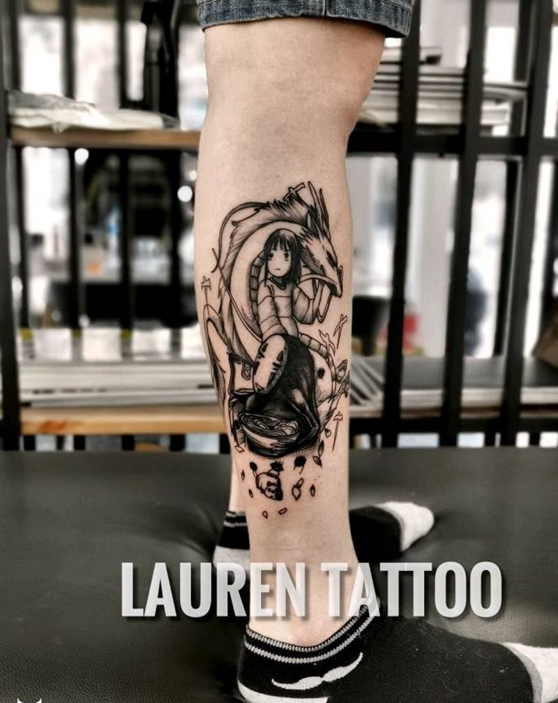 千与千寻纹身图片_点刺纹身图案