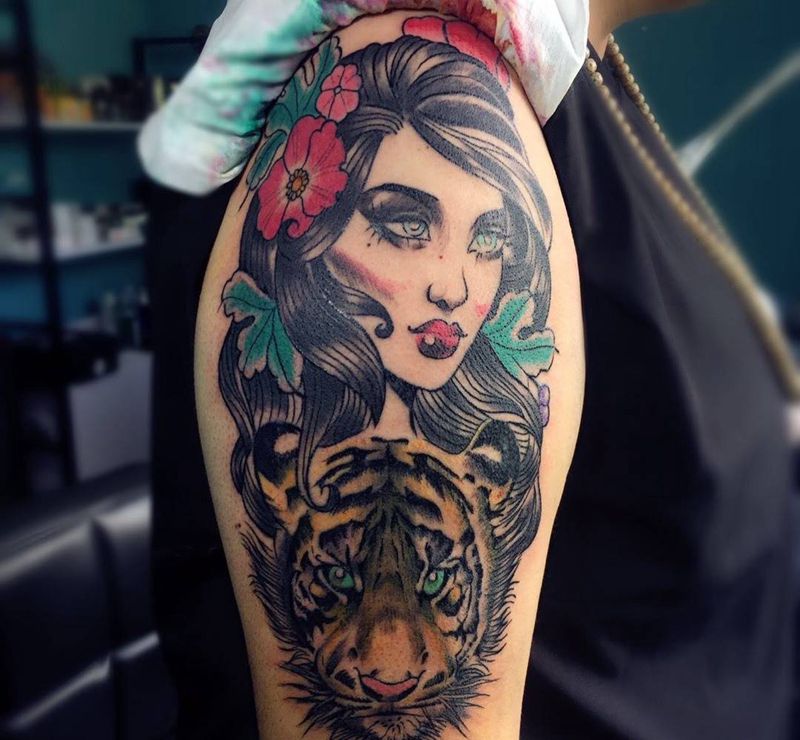 欧美大妞纹身图片