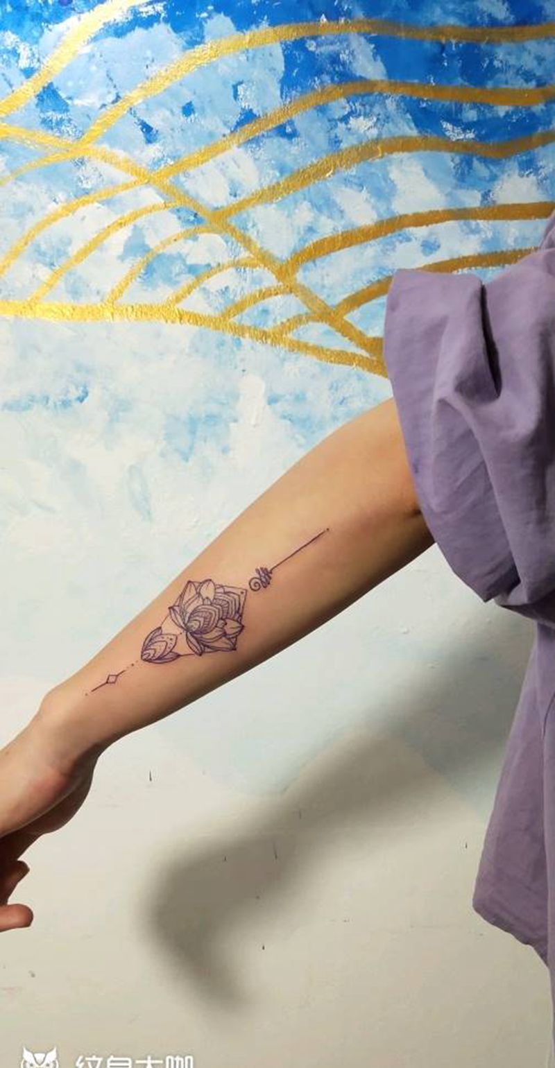 梵花纹身图片_小清新纹身图案