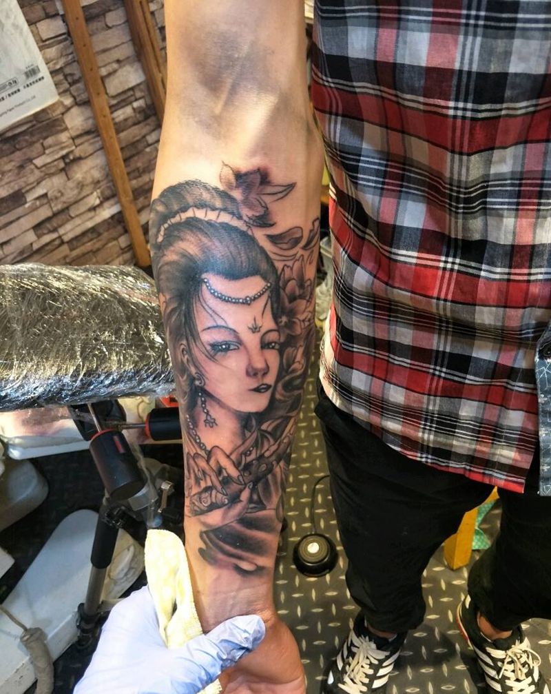 艺妓纹身图片