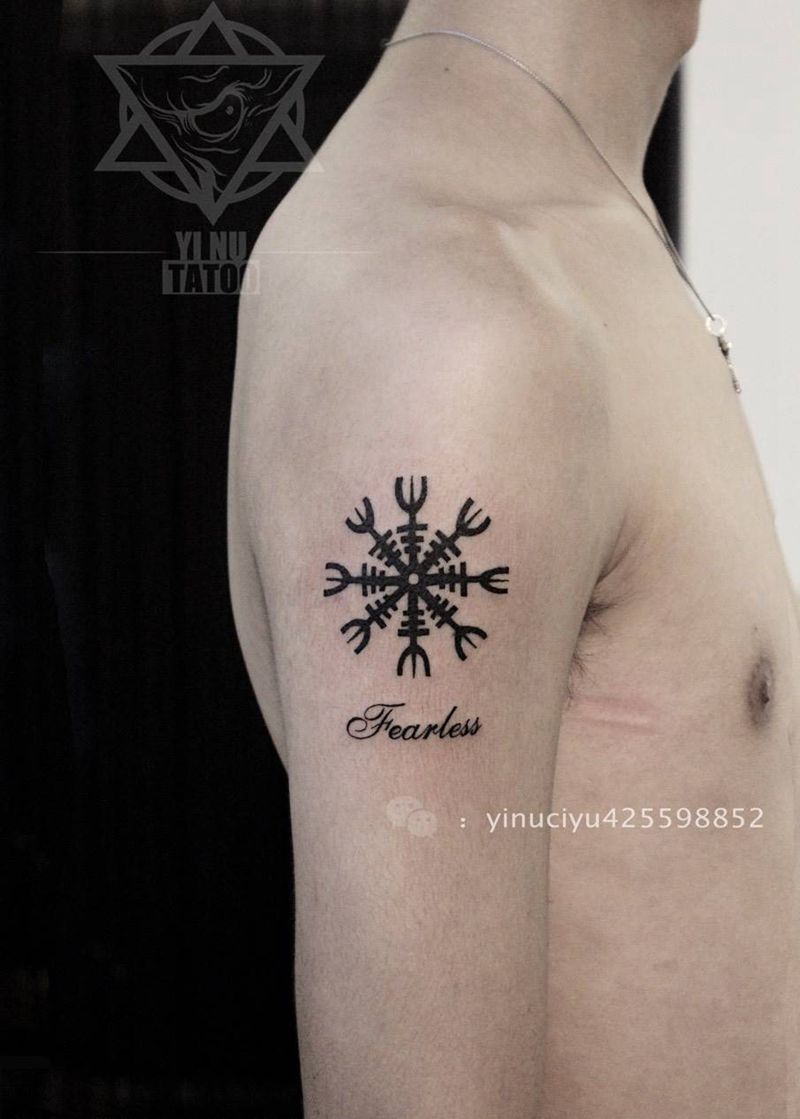 命运之轮纹身图片_成品手臂艺奴刺域纹身图案