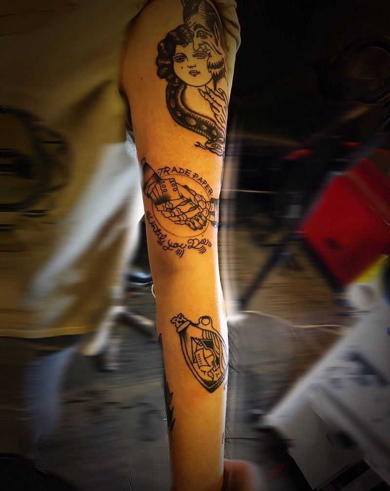 Oldschool花臂纹身图片