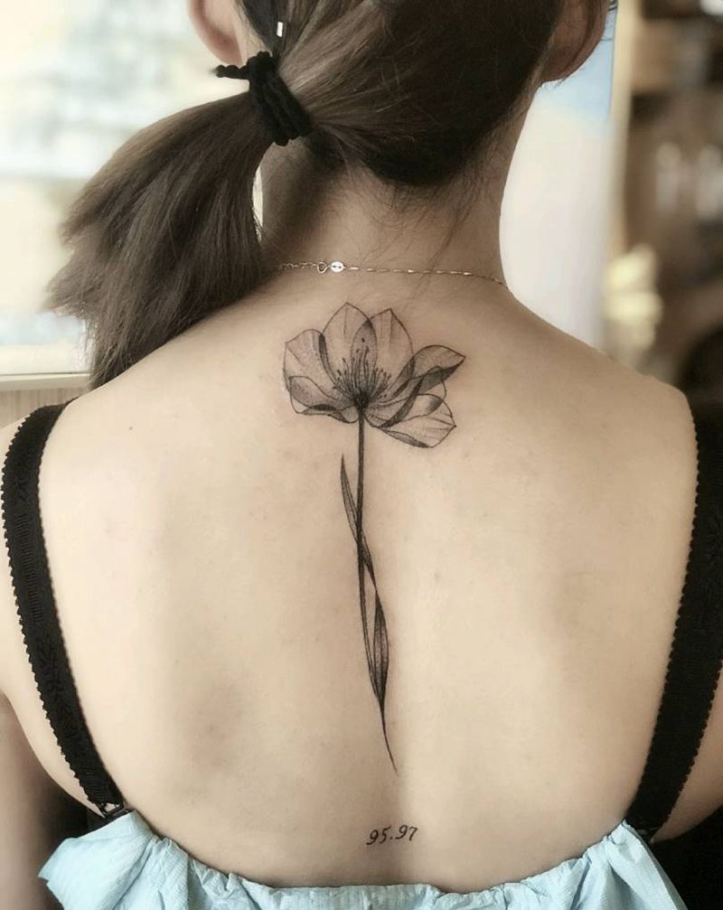 花纹身图片_清新植物成品纹身图案