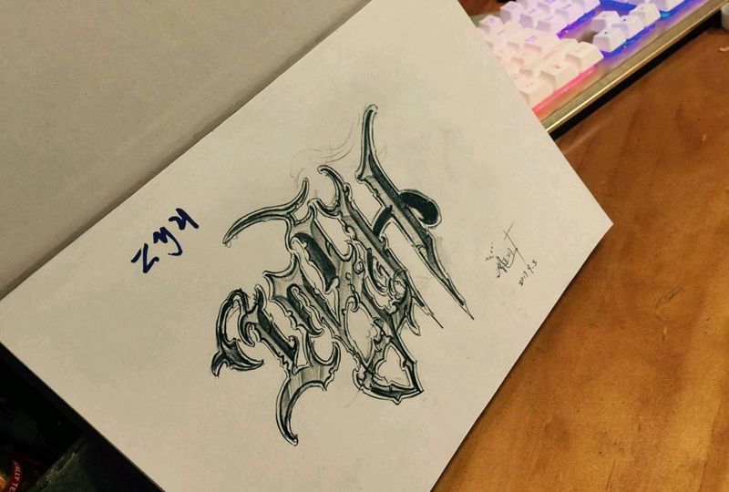 zyh奇卡诺原创作品纹身图片_手稿纹身图案