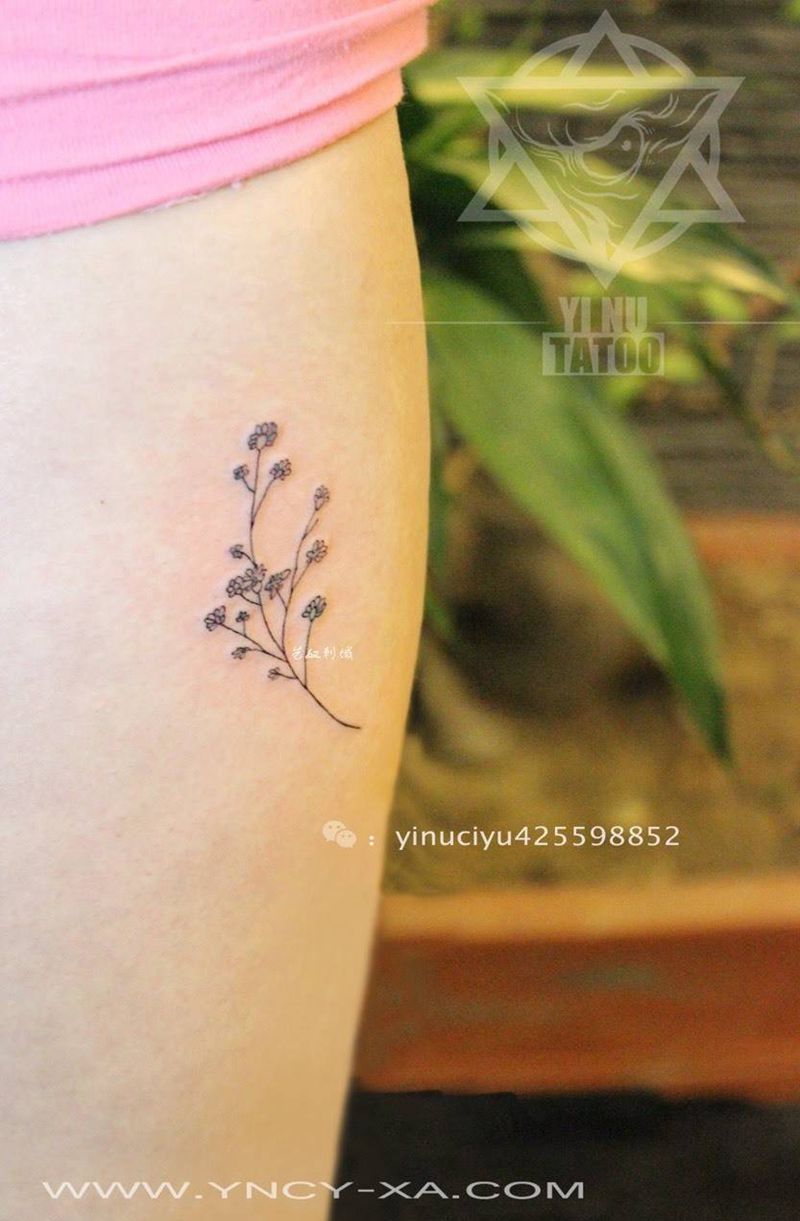 小清新纹身图片_成品腿部清新原创艺奴刺域纹身图案