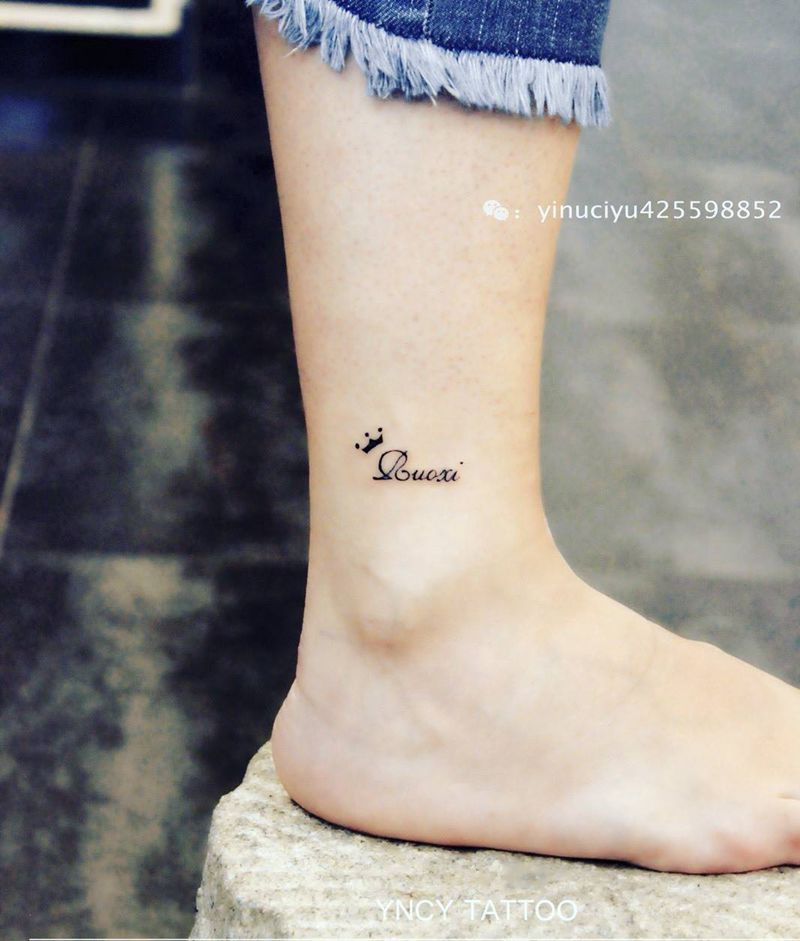 小清新纹身图片_成品脚部清新艺奴刺域字母纹身图案