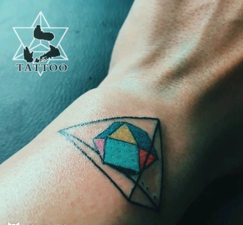 good ideal纹身图片_手臂欧美几何大理六刺青成品纹身图案