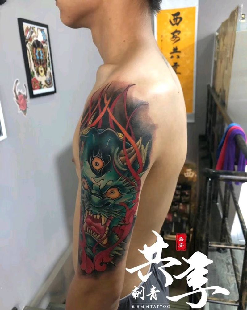 遮盖设计纹身图片_手臂臀部新传统纹身图案