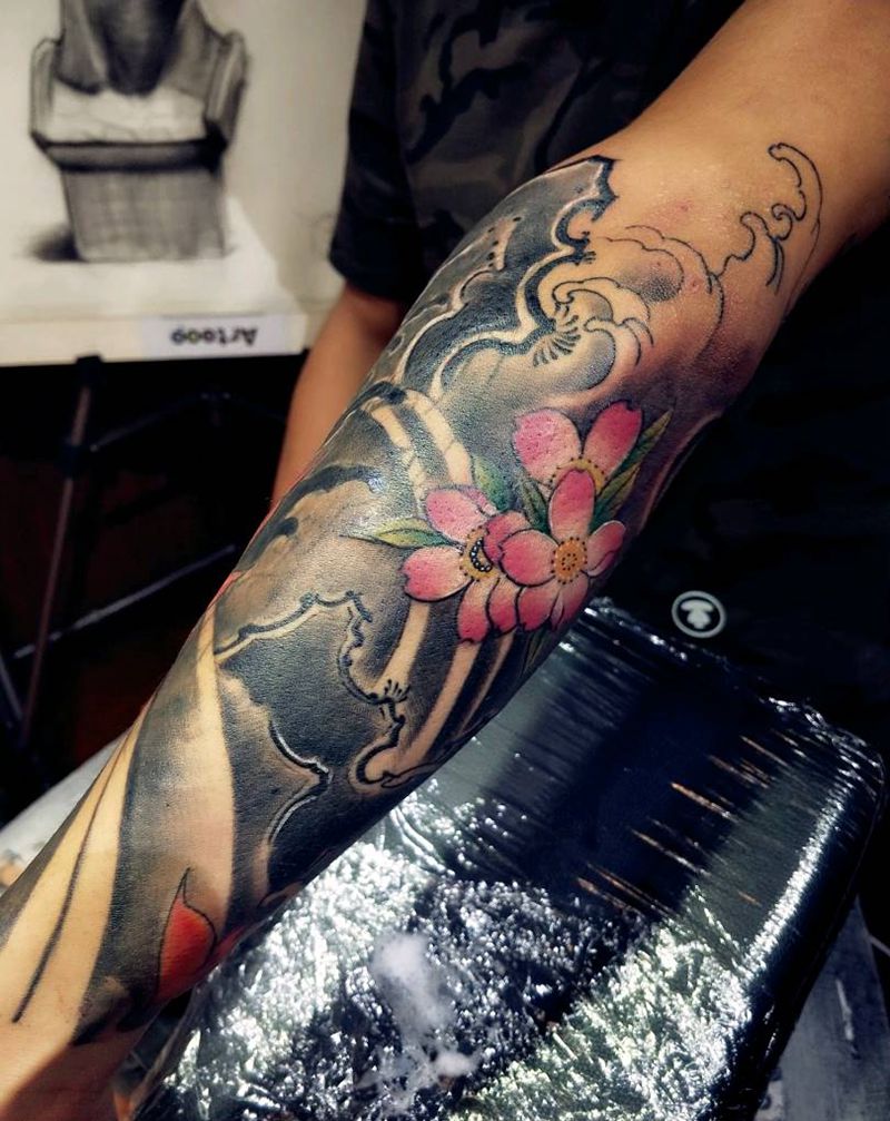 般若纹身图片_手臂传统鬼神成品纹身图案