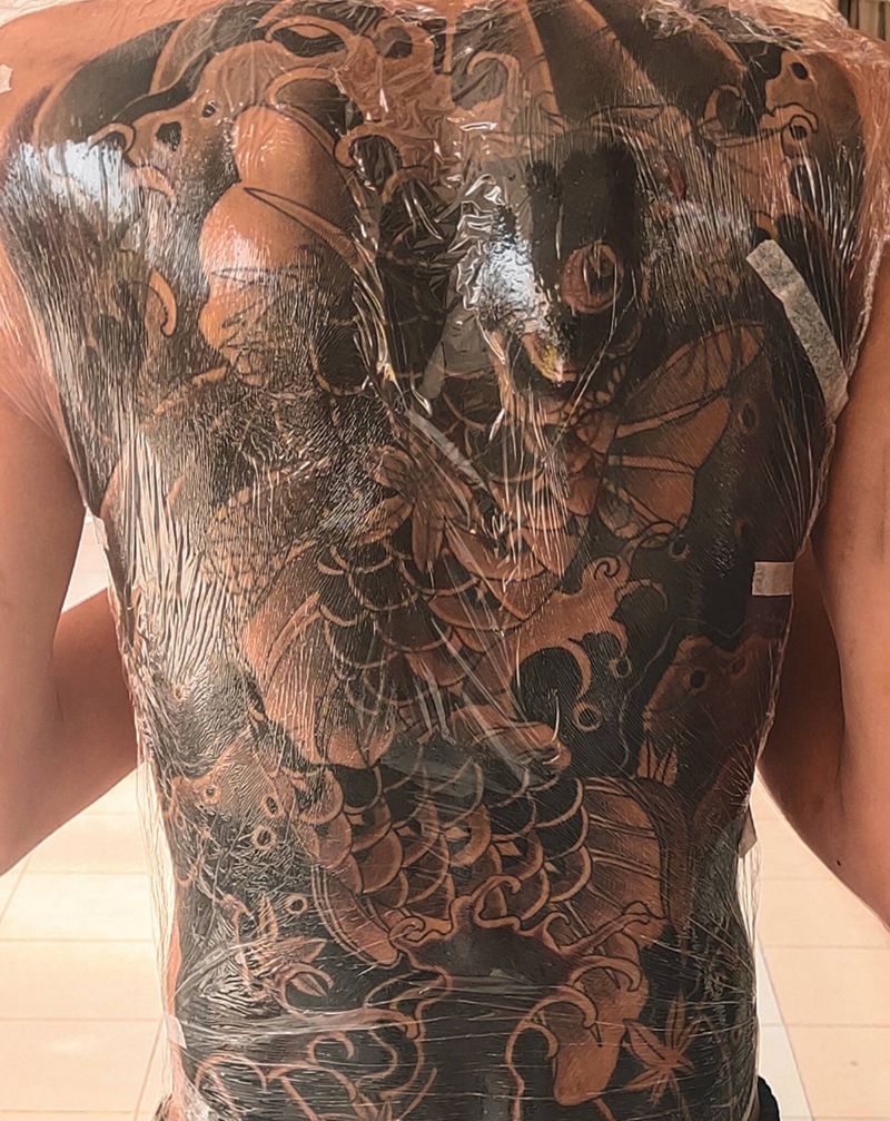 鱼纹身图片_老传统纹身图案