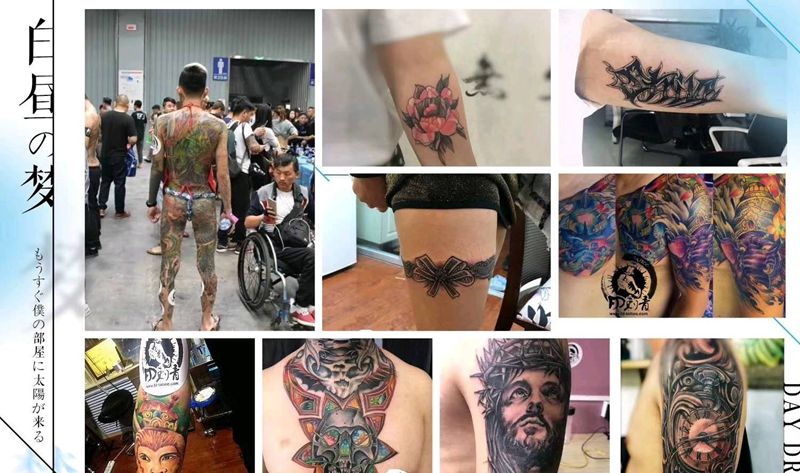 西安共享刺青店，纹身图片_颈部肩部老传统新传统纹身图案