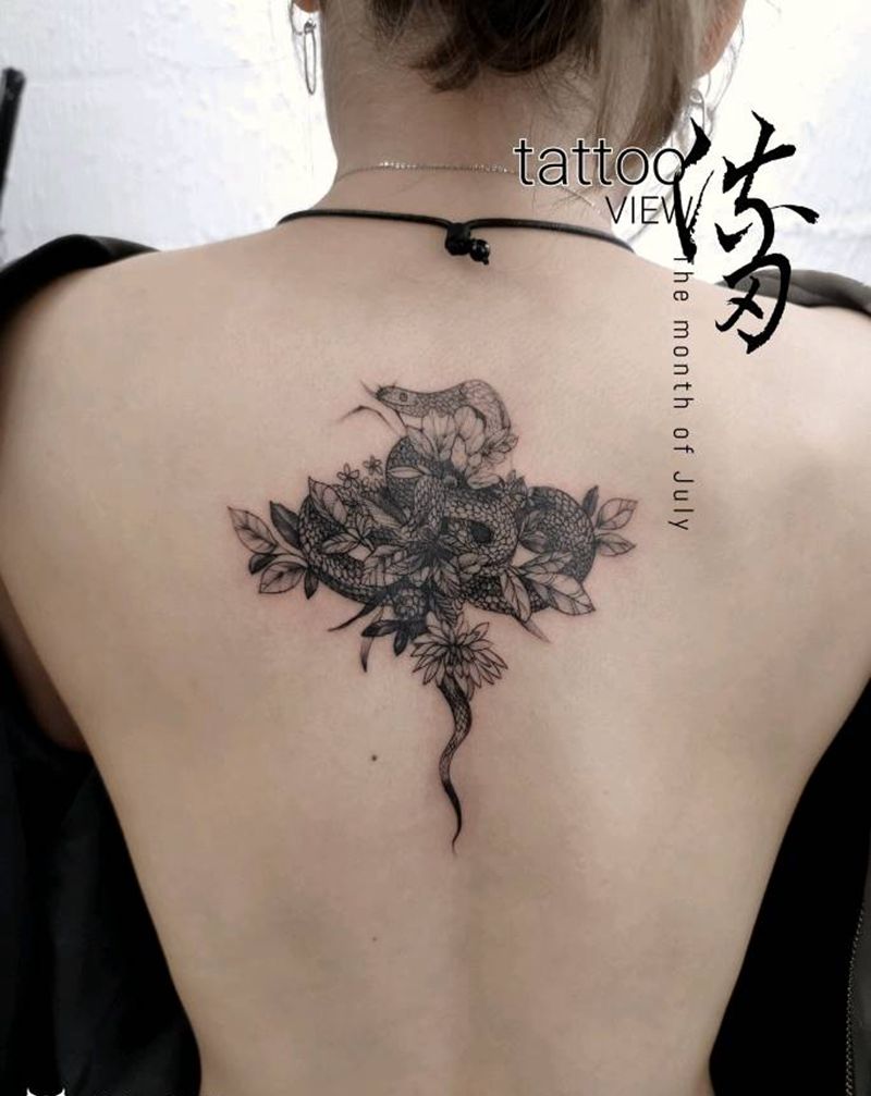 素花纹身图片_点刺纹身图案