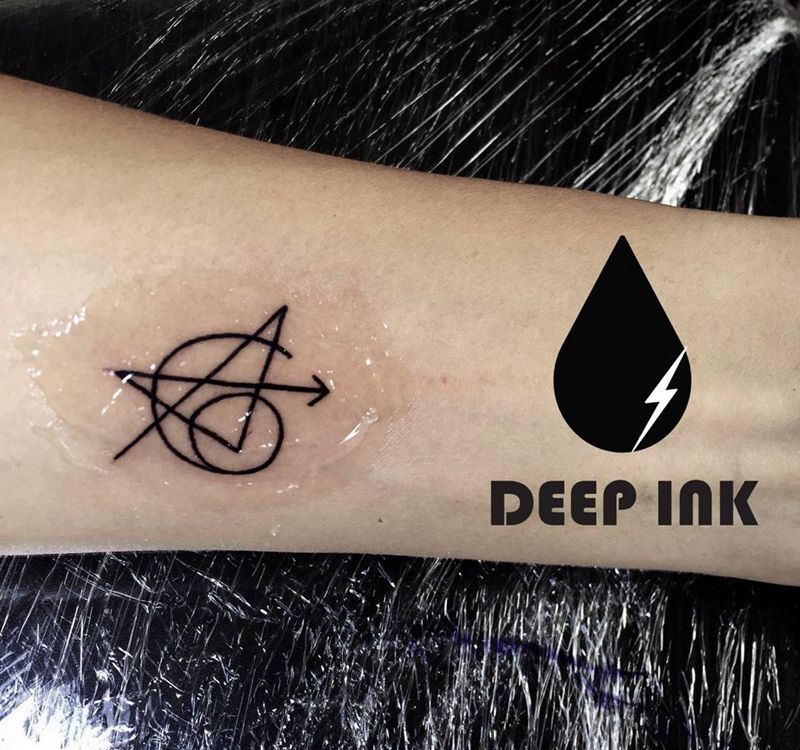 漫威纹身纹身图片_成品手臂几何纹身图案