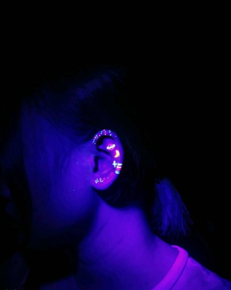 荧光纹身纹身图片_小清新纹身图案