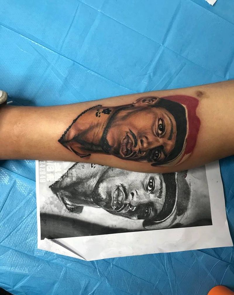 艾弗森纹身图片_欧美写实纹身图案