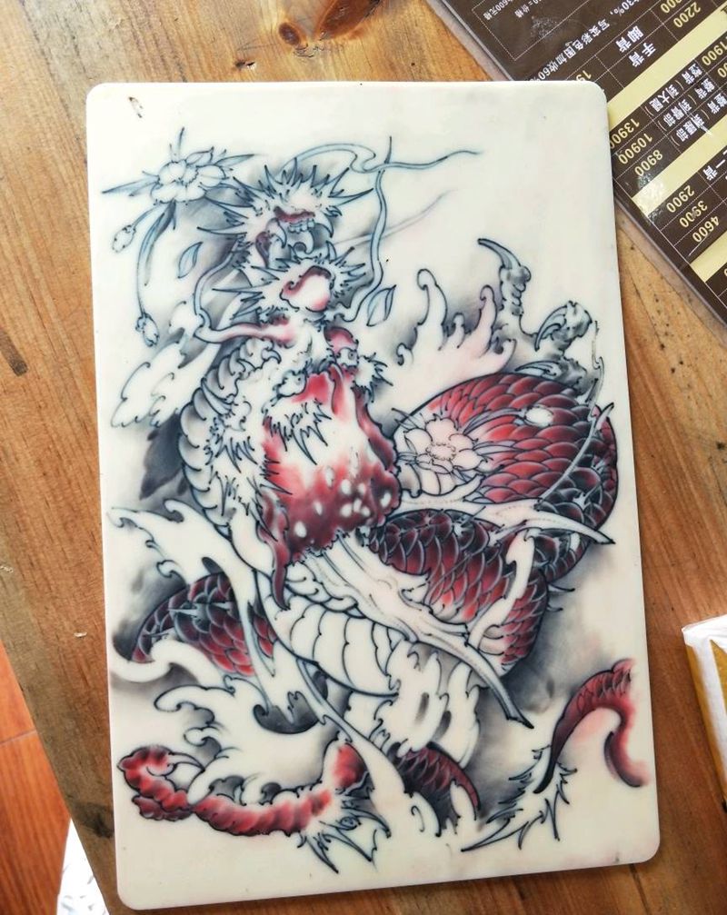 店内驻店师傅练习皮作品纹身图片_成品纹身图案