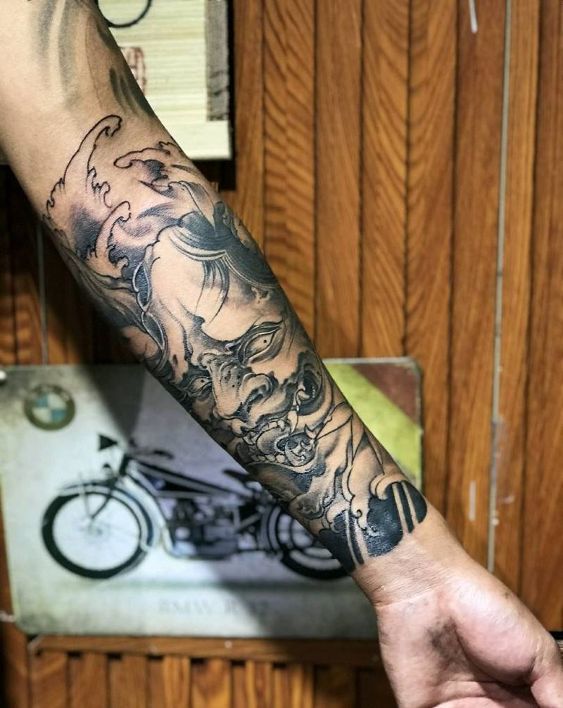 般若纹身图片_手臂鬼神纹身图案