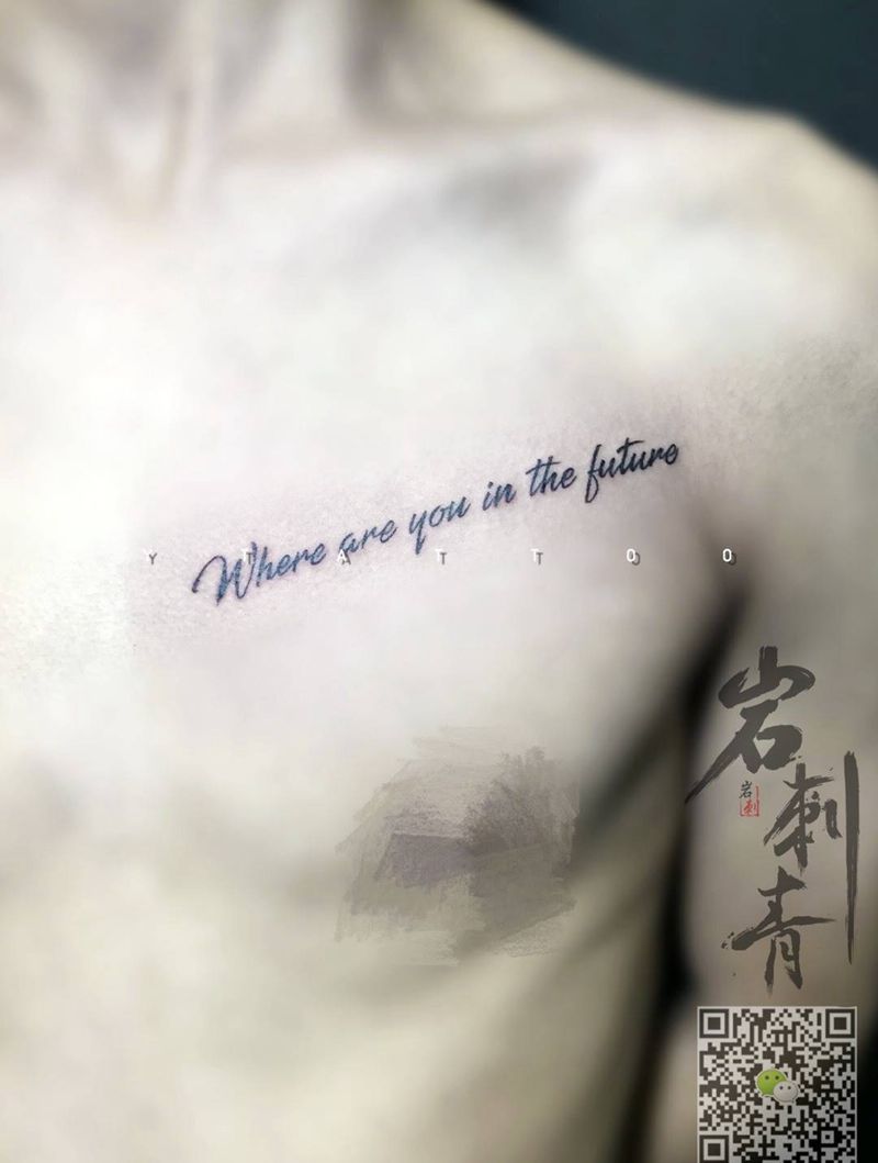 字母纹身图片_成品胸部欧美字符纹身图案