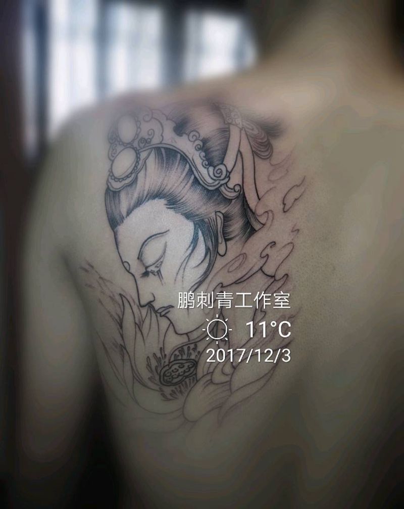 艺妓加小清新纹身图片_清新纹身图案