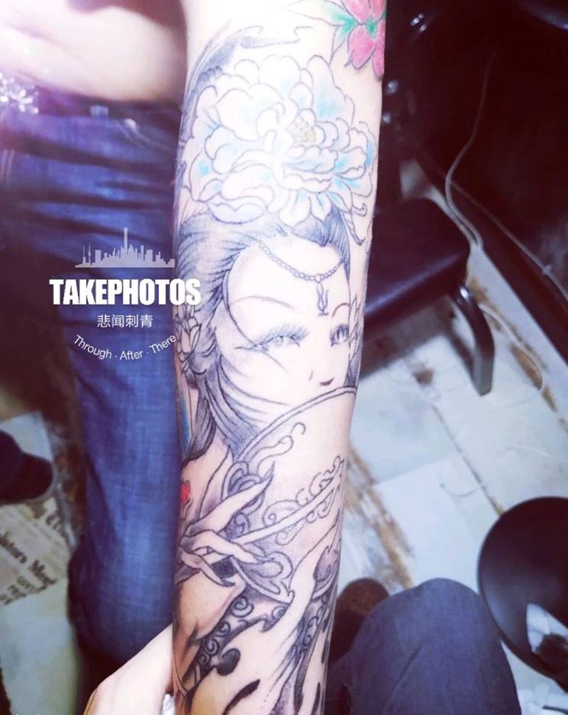 艺妓纹身图片