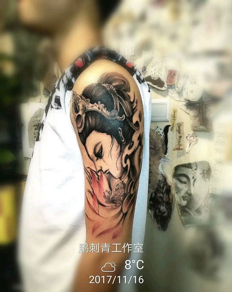 艺妓纹身图片_传统纹身图案