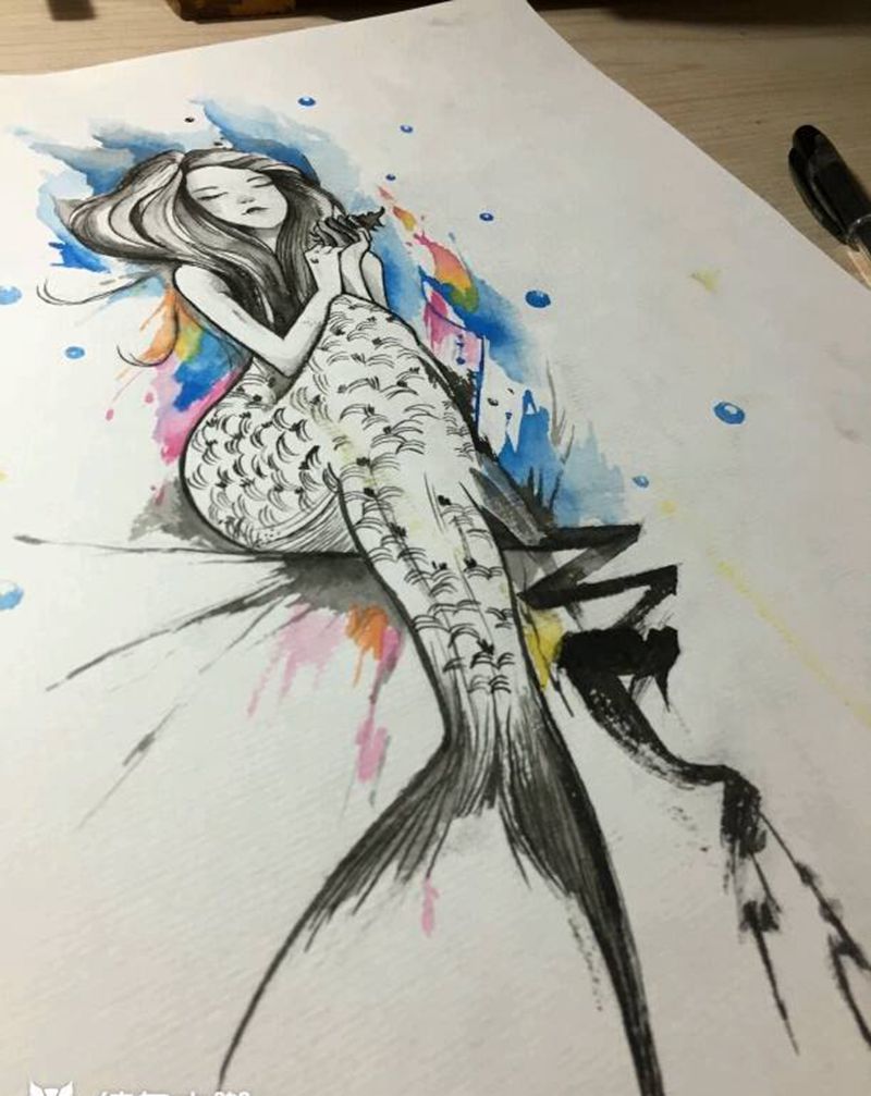 美人鱼特价纹身图片