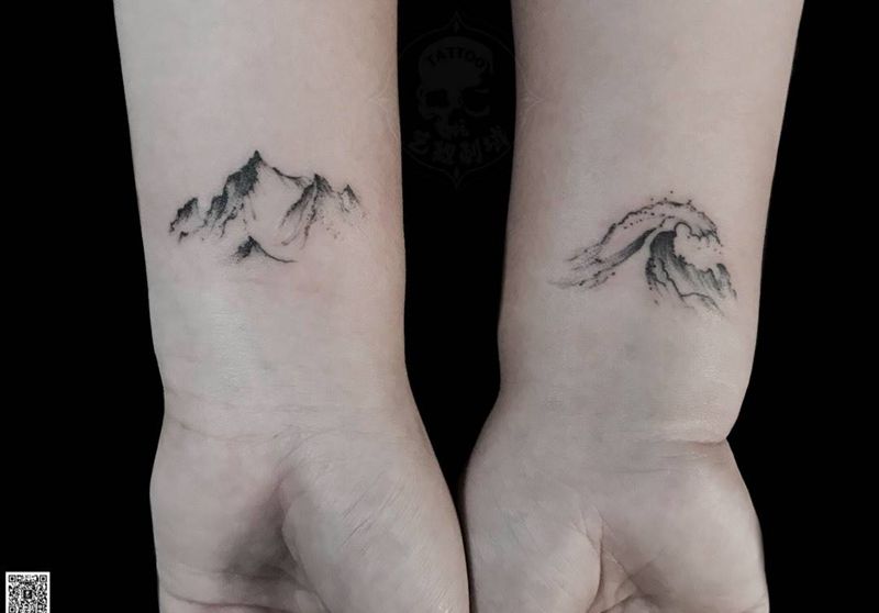 情侣纹身纹身图片_手部小清新艺奴刺域纹身图案