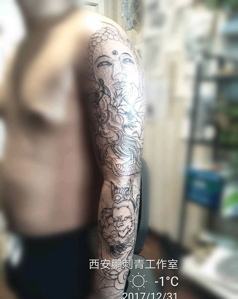 花臂纹身图片_新传统纹身图案