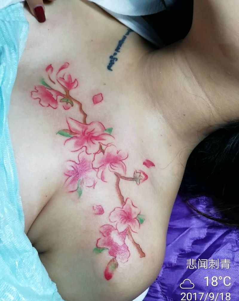 樱花纹身图片