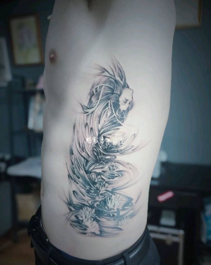 梦纹身图片_腰部纹身图案