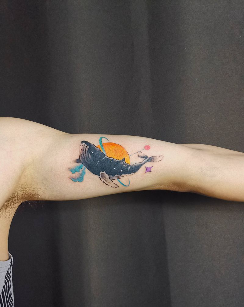 鲸鱼纹身图片_手臂纹身图案