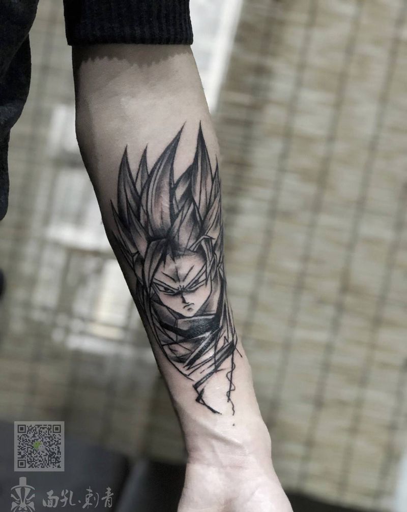 悟空纹身图片_手臂水墨纹身图案