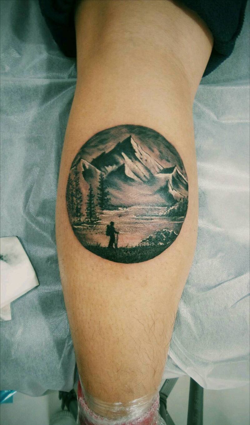 雪山风景纹身纹身图片
