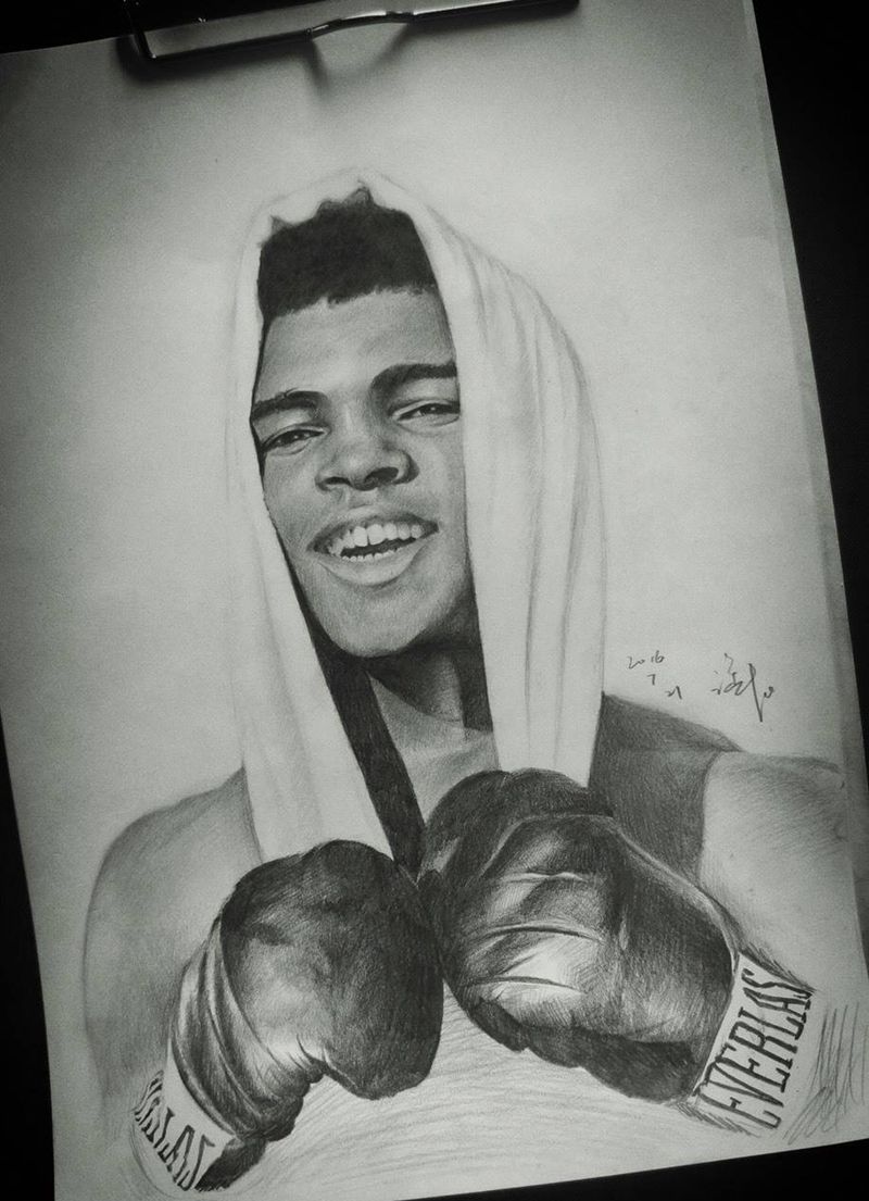 拳王(画)纹身图片_成品手稿欧美写实人物纹身图案