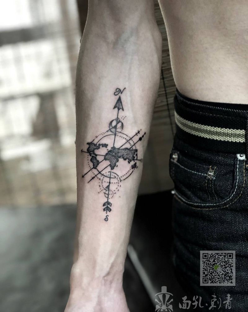 我的世界纹身图片_手臂几何点刺纹身图案