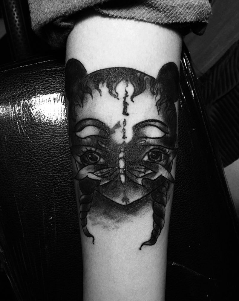 纹墨轩刺青小作品纹身图片_传统欧美手臂腰部成品动物鬼神人物纹身图案