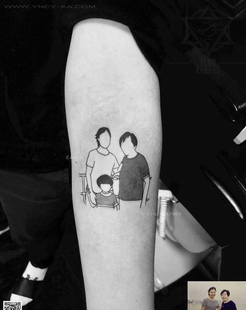把年轻的你们烙印进皮肤，回忆永存[爱心]纹身图片_成品艺奴刺域清新肖像人物手臂纹身图案