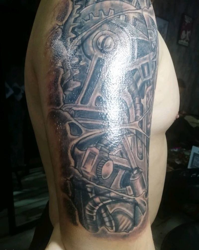 机械纹身图片