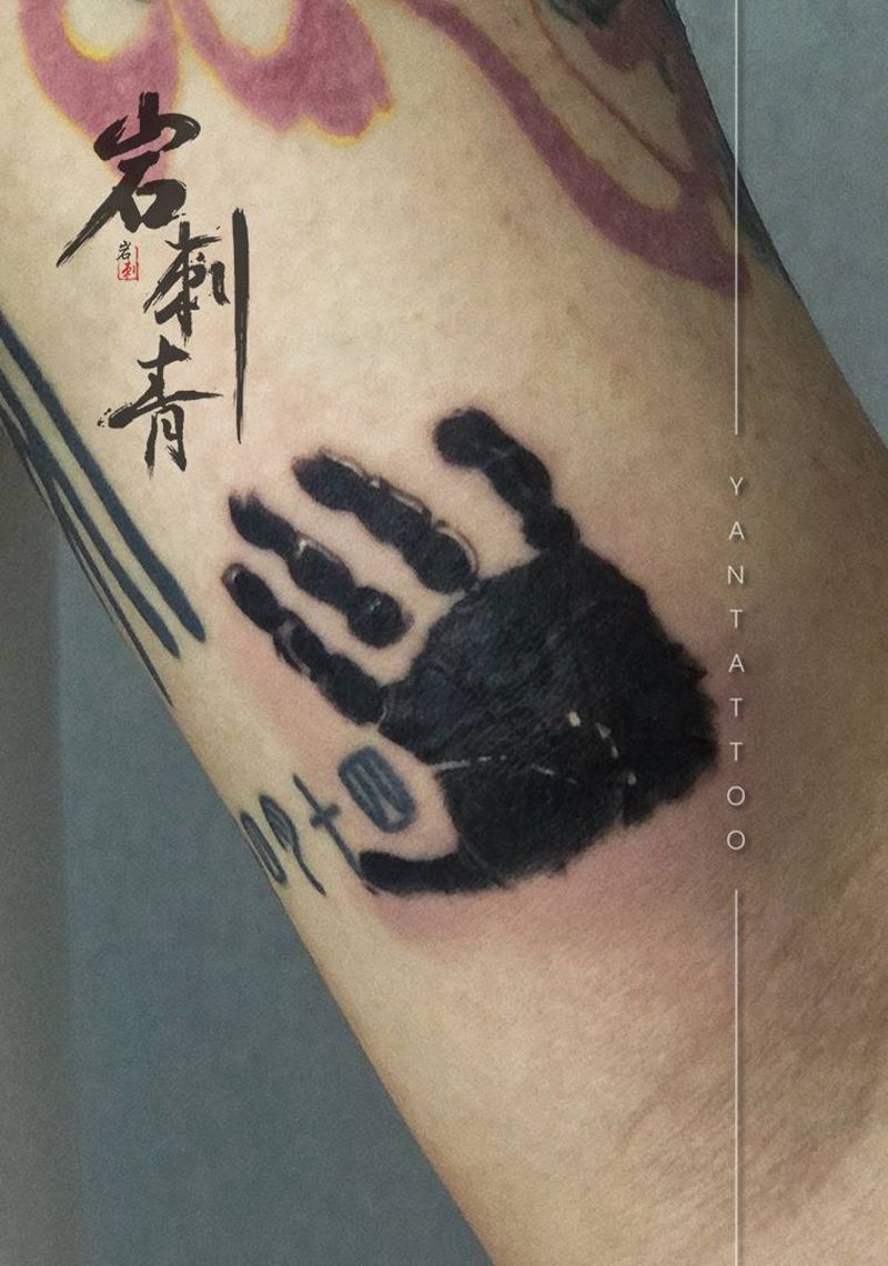 手印纹身图片_手臂图腾纹身图案