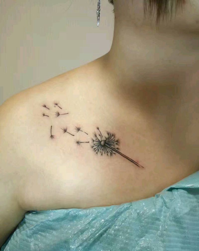 蒲公英纹身图片_清新纹身图案